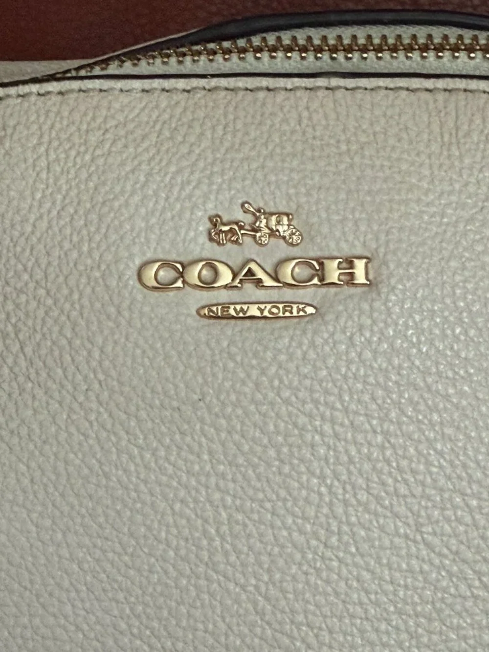 COACH Kelsey Large Pebbled Off -White Leather Shoulder Tote Bag - F36591